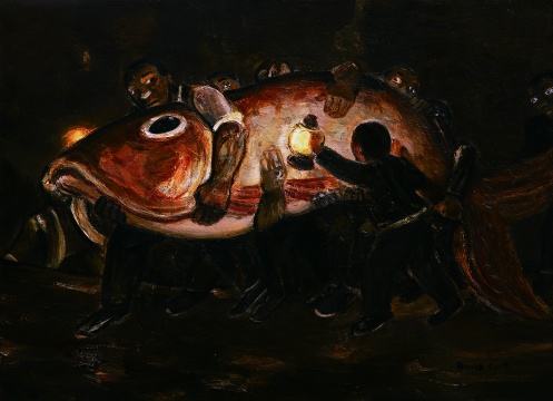 《黄河传说之四》 布面油画  130×180 2008 