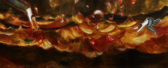 《金色黄河》布面油画 180x440cm 2012 