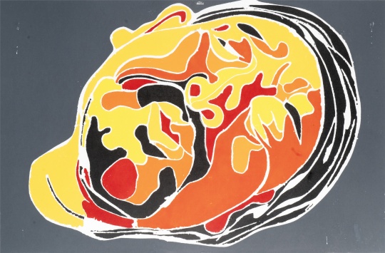 《2020》40x60cm 木刻版画 2020 