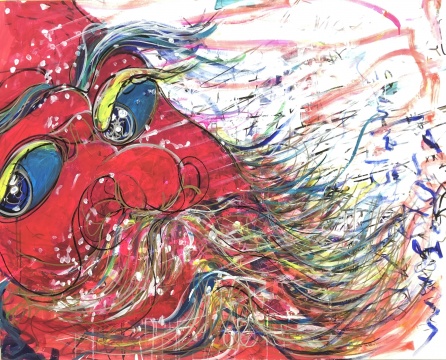 《刘伶醉雪》120x150cm 布面丙烯 2021 