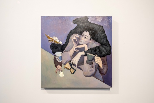 李然《密切接触》 布面油画 100 x 100cm 2021  