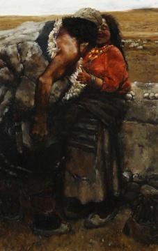 陈丹青 《西藏组画 · 牧羊人》 78.6×52.3cm 板上油画 1980 陈丹青 《西藏组画 · 牧羊人》 78.6×52.3cm 板上油画 1980