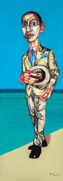 曾梵志 《面具系列》 197x69cm 布面油画 2000 曾梵志 《面具系列》 197x69cm 布面油画 2000