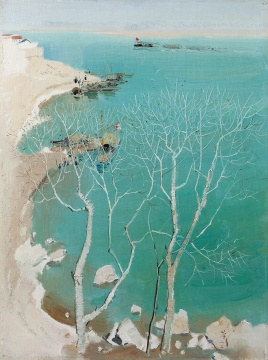 吴冠中 《富春江边》 61x46cm 木板油画 1963 吴冠中 《富春江边》 61x46cm 木板油画 1963