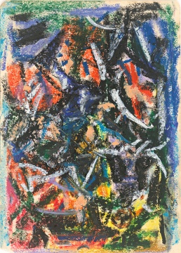 《无题286》 14.6x10.3cm 纸本蜡彩 约1980年 《无题286》 14.6x10.3cm 纸本蜡彩 约1980年