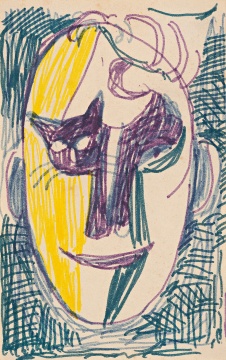 《无题II-741》 12.7cm×8cm 纸本色笔 约1960年 《无题II-741》 12.7cm×8cm 纸本色笔 约1960年