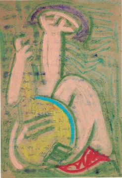 《无题189》18.8x13cm 纸本蜡彩 约1950年 《无题189》18.8x13cm 纸本蜡彩 约1950年