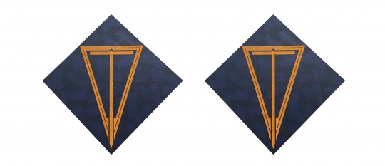 《雄黄》 282×282cm(2幅一组) 布面矿物质颜色 2021 《雄黄》 282×282cm(2幅一组) 布面矿物质颜色 2021