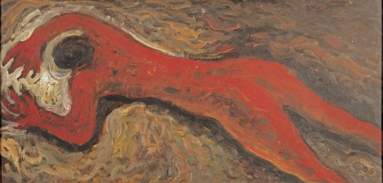 毛旭辉 《红色人体》 48×100cm 板上油画 1984 毛旭辉 《红色人体》 48×100cm 板上油画 1984