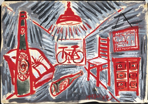 毛旭辉 《日常史诗·青岛啤酒》 40×55cm 纸本水彩 1993 毛旭辉 《日常史诗·青岛啤酒》 40×55cm 纸本水彩 1993