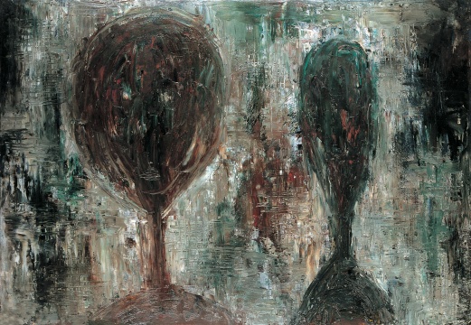 毛旭辉 《两个头像之二》 53×77cm 纸本油画 1988 毛旭辉 《两个头像之二》 53×77cm 纸本油画 1988