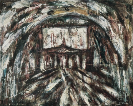 毛旭辉 《红窟中的大家长图》 120×150cm 布面油画 1990 毛旭辉 《红窟中的大家长图》 120×150cm 布面油画 1990