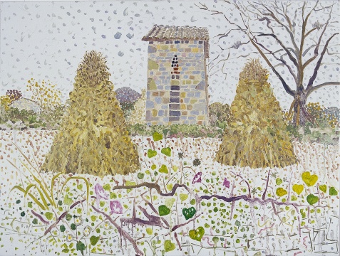 毛旭辉 《圭山·玉米秆儿垛和烤烟房》 60×80cm 布面油画 2010 毛旭辉 《圭山·玉米秆儿垛和烤烟房》 60×80cm 布面油画 2010