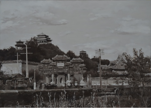 王明贤《失踪的老北京城——景山、大高玄殿及牌楼》130×90cm 布面油画 2017 王明贤《失踪的老北京城——景山、大高玄殿及牌楼》130×90cm 布面油画 2017