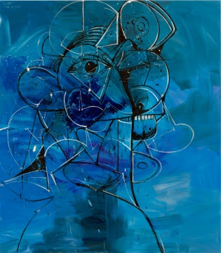 乔治·康多 《降D调布鲁斯》203.2 x 177.8 x 3.8 cm 亚麻布油彩2021© 乔治·康多,私人收藏,由Tian & Ran及豪瑟沃斯画廊提供,摄影:兰斯·布鲁尔 乔治·康多 《降D调布鲁斯》203.2 x 177.8 x 3.8 cm 亚麻布油彩2021© 乔治·康多,私人收藏,由Tian & Ran及豪瑟沃斯画廊提供,摄影:兰斯·布鲁尔