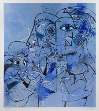 乔治·康多 《C大调布鲁斯》 300.4 x 266.7 x 4.4 cm 亚麻布油彩 2021 © 乔治·康多,私人收藏,龙美术馆提供,摄影:托马斯·巴拉特 乔治·康多 《C大调布鲁斯》 300.4 x 266.7 x 4.4 cm 亚麻布油彩 2021 © 乔治·康多,私人收藏,龙美术馆提供,摄影:托马斯·巴拉特