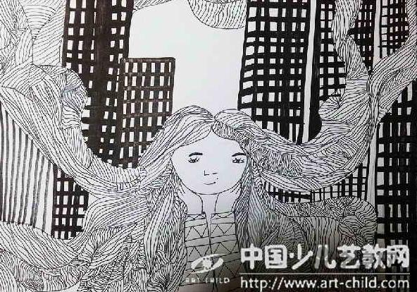 儿童线描画欣赏