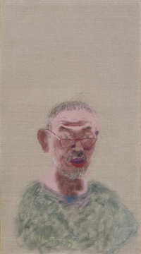  王玉平《自画像-3》  109x57cm 布面油画  、丙烯   2016  