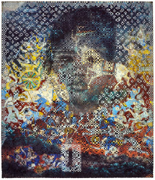 黎光顶《柬埔寨重制者之十四》，爱普生收藏级喷绘，中性亚麻胶带，中性双面胶带，260 × 220 cm，2021 