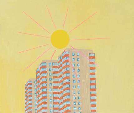 《黄色有光芒的太阳》 38x45cm 布面丙烯 2020 《黄色有光芒的太阳》 38x45cm 布面丙烯 2020
