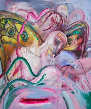 金海生《蝴蝶人的无题》 162×130cm 布面油画 2021 