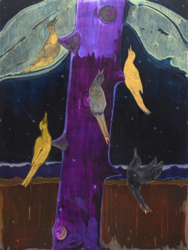 汪一《夜莺》153×115cm 布面油画 2021 汪一《夜莺》153×115cm 布面油画 2021