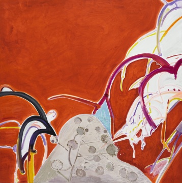 《心中》120×120cm 布面油彩,丙烯,油性记号笔 2019 《心中》120×120cm 布面油彩,丙烯,油性记号笔 2019