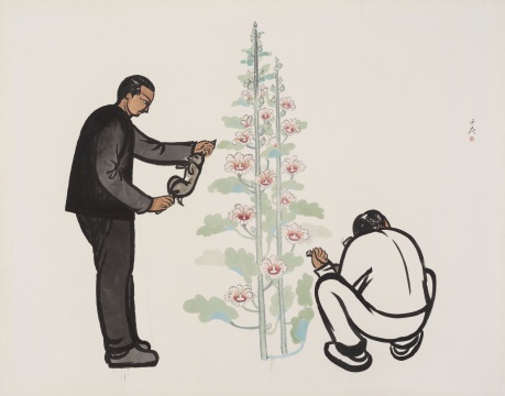 仝天庆《蜀葵》240×310cm 纸本水墨设色 2022 仝天庆《蜀葵》240×310cm 纸本水墨设色 2022