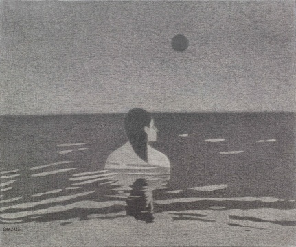 代洲《沉没之前》50x60cm 布面铅笔 2022 代洲《沉没之前》50x60cm 布面铅笔 2022