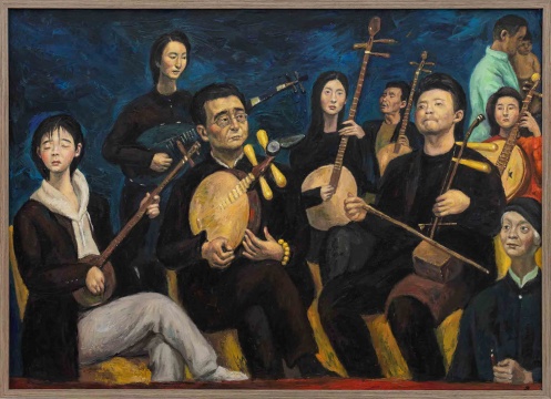 秦琦《民乐》77x107.5cm 纸上油画 2021 秦琦《民乐》77x107.5cm 纸上油画 2021