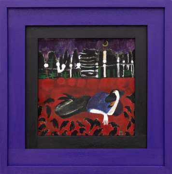 代洲《草地上的午夜》(草稿)24x24cm 外框41x41cm 纸上水彩 2020 代洲《草地上的午夜》(草稿)24x24cm 外框41x41cm 纸上水彩 2020