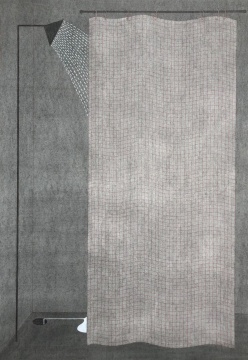 宰鹏飞《晕车药14.5》 100×70cm 纸本木炭水性笔丙烯 2021 © 宰鹏飞, 图片由艺术家提供 宰鹏飞《晕车药14.5》 100×70cm 纸本木炭水性笔丙烯 2021 © 宰鹏飞, 图片由艺术家提供