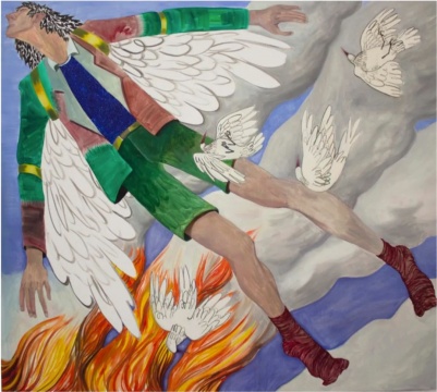 丁士伦《Icarus》160×180cm 布面油画 2021© 丁士伦, 图片由艺术家提供 丁士伦《Icarus》160×180cm 布面油画 2021© 丁士伦, 图片由艺术家提供