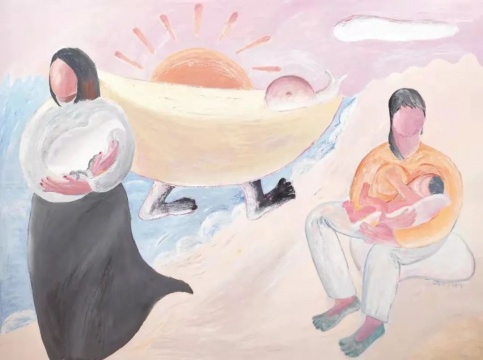 韩修智 《两个自由主义者的异想天开是一场完胜的赌注》 150×200cm 布面丙烯 2019 © 韩修智, 图片由艺术家提供 韩修智 《两个自由主义者的异想天开是一场完胜的赌注》 150×200cm 布面丙烯 2019 © 韩修智, 图片由艺术家提供