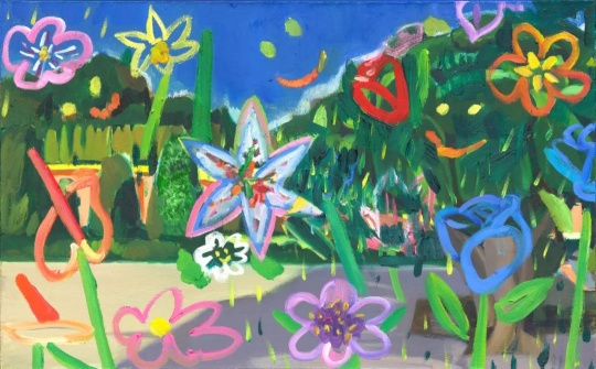谢玄玄《误入百花深处2》80×50cm 布面油画 2021 © 谢玄玄, 图片由艺术家提供 谢玄玄《误入百花深处2》80×50cm 布面油画 2021 © 谢玄玄, 图片由艺术家提供