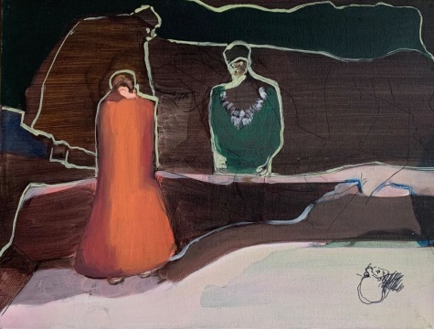 《红袍隐修》 布面油画,30x40cm,2020 《红袍隐修》 布面油画,30x40cm,2020