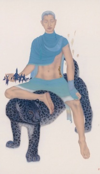 祝铮鸣《青持》 198×115cm 绢本设色 2022 祝铮鸣《青持》 198×115cm 绢本设色 2022
