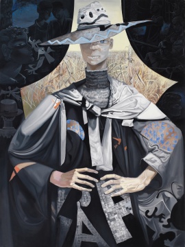 熊宇 《戴帽子的作者》 2020 布面油画 200×150cm 熊宇 《戴帽子的作者》 2020 布面油画 200×150cm