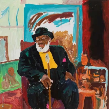 《居民-教父》168×168cm 布面油画 2021 《居民-教父》168×168cm 布面油画 2021