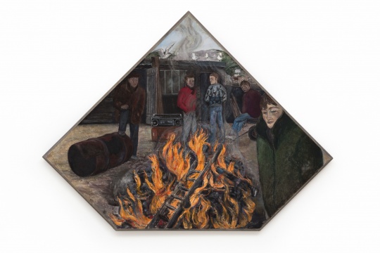 《篝火,音乐与闲逸的时光》135x178x6cm 木板油画 1987 《篝火,音乐与闲逸的时光》135x178x6cm 木板油画 1987