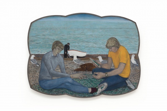 《为兄弟拿着网的马克》122×162×6cm 木板油画  1980 