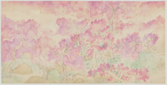 《桃花源2》 69x34cm 纸本设色 2022 