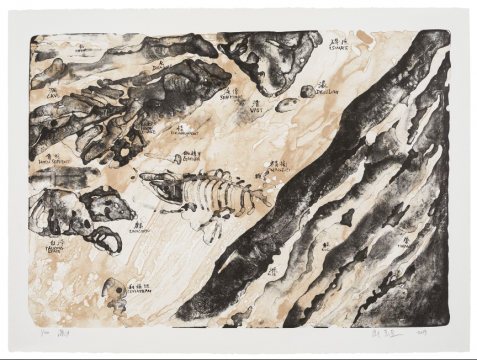 《潮汐》,石版套色,76 × 56 cm,2019 《潮汐》,石版套色,76 × 56 cm,2019