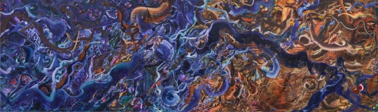 《树 #66》810 x 240 cm 油画棒 布面油画 2022    