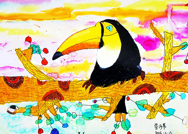 《少儿画苑》儿童画赏析——色彩斑斓的鸟儿！