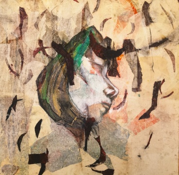 张梦宸《窗前风景之蒲公英》 60×60cm 木板综合材料 2022 张梦宸《窗前风景之蒲公英》 60×60cm 木板综合材料 2022