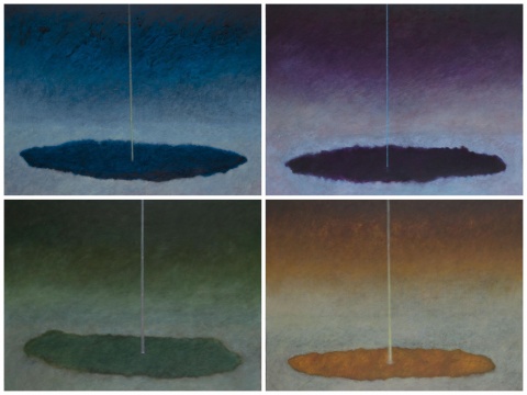 于朋《光线四联》80×100cm×4 布面油画 2020 于朋《光线四联》80×100cm×4 布面油画 2020