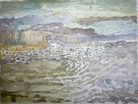 丁澄 《江海之外》36x48cm ⽔彩 2022 丁澄 《江海之外》36x48cm ⽔彩 2022