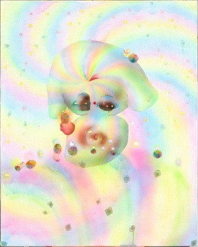 《转 27min》100×80cm 布面丙烯、树脂 2022 《转 27min》100×80cm 布面丙烯、树脂 2022