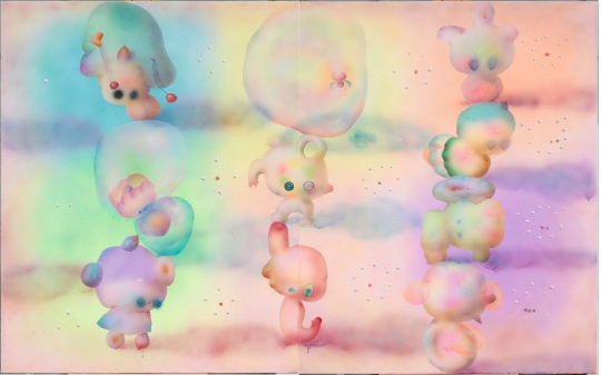 《光(阳光在左,时间在右)》160×100cm 布面丙烯、树脂 2022 《光(阳光在左,时间在右)》160×100cm 布面丙烯、树脂 2022
